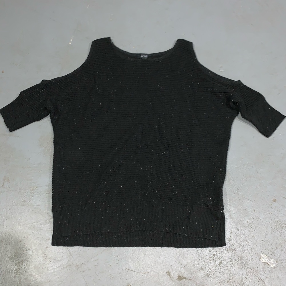 Black cold shoulder top